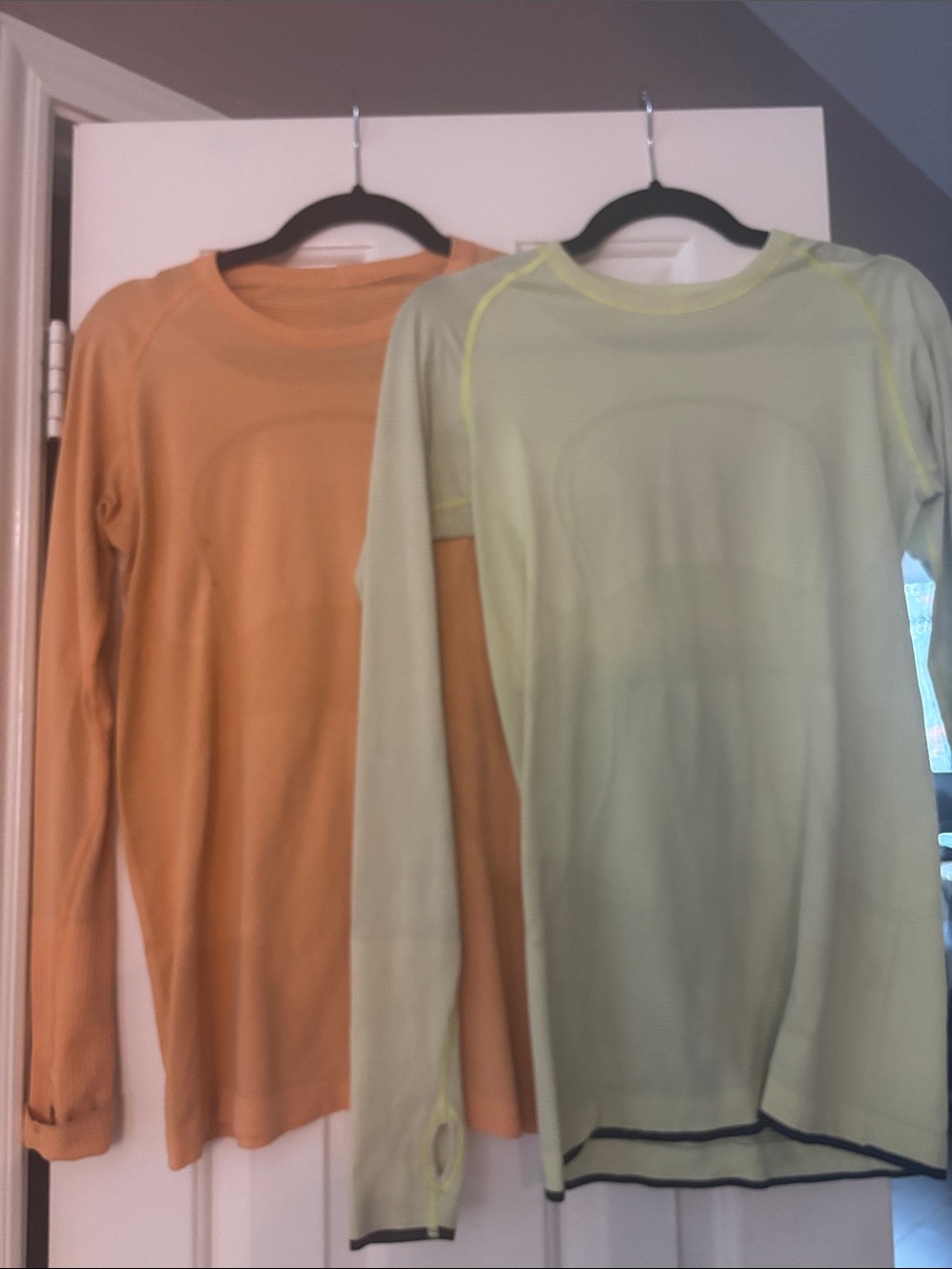 lululemon athletica Long Sleeve Tops in Orange and Light Green